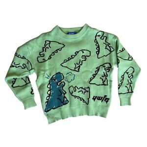 Aelfric Eden Dinosaur Sweater Women’s Size Small Green